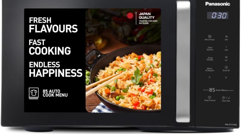 Panasonic 25L Solo Microwave Oven (NN-ST310QBFG, Black, 85 Auto Cook Menus)